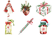 Christmas Nurse Clipart Set, a Seasonal Illustration by CitraGraphics (Thumbnail 3 of 9)