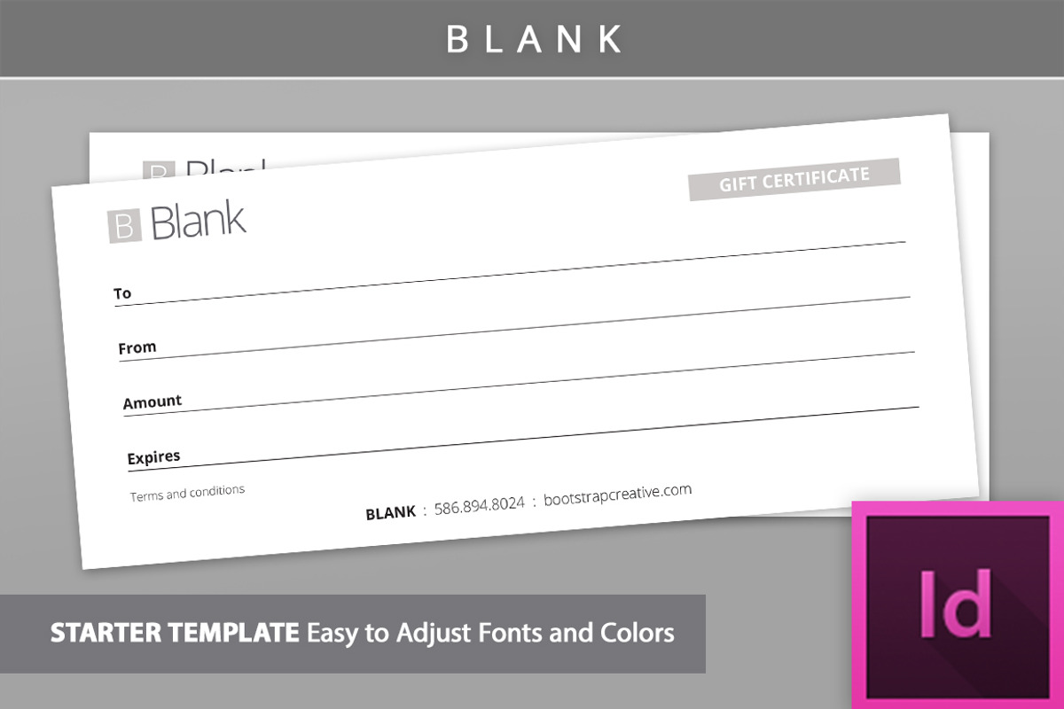 [Blank] Gift Certificate ID Template, a Stationery Template by BootstrapCreative