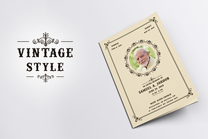 Vintage Funeral Program Template