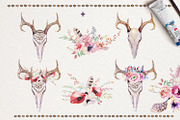 Watercolor boho skulls, a Decorative Illustration by Peace ART (Thumbnail 4 of 7)