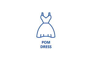 Pom Dress Line Icon Concept. Pom