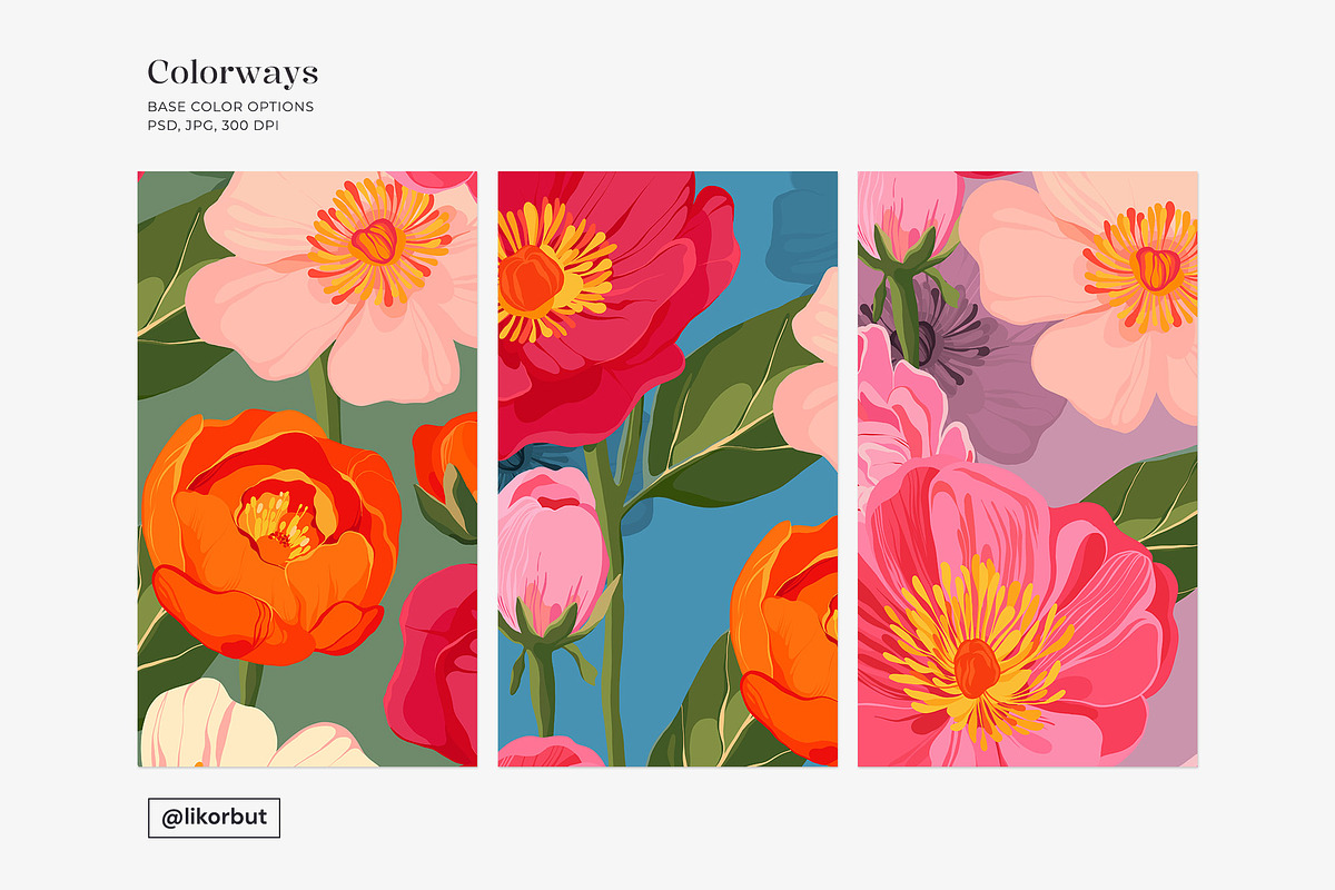 Lush Bold Botanical Floral Pattern, a Pattern Graphic by likorbut (Photo 9 of 13)