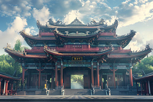 A traditional Chinese building stand, a Photo by Iftikhar Alam