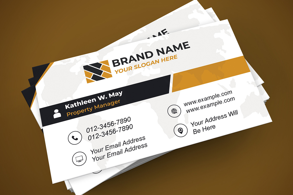 Monochrome Card Template PSD preview 2