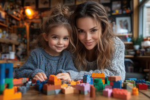 Mother and daughter enjoying playtim, a Photo by Tanuart