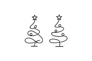 Line Art Christmas Tree Logo, a Branding & Logo Template by Vectorium Studio (Thumbnail 1 of 3)