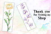 Elegant Floral Printable Bookmarks, an Illustration by Watercolor design (Thumbnail 3 of 3)