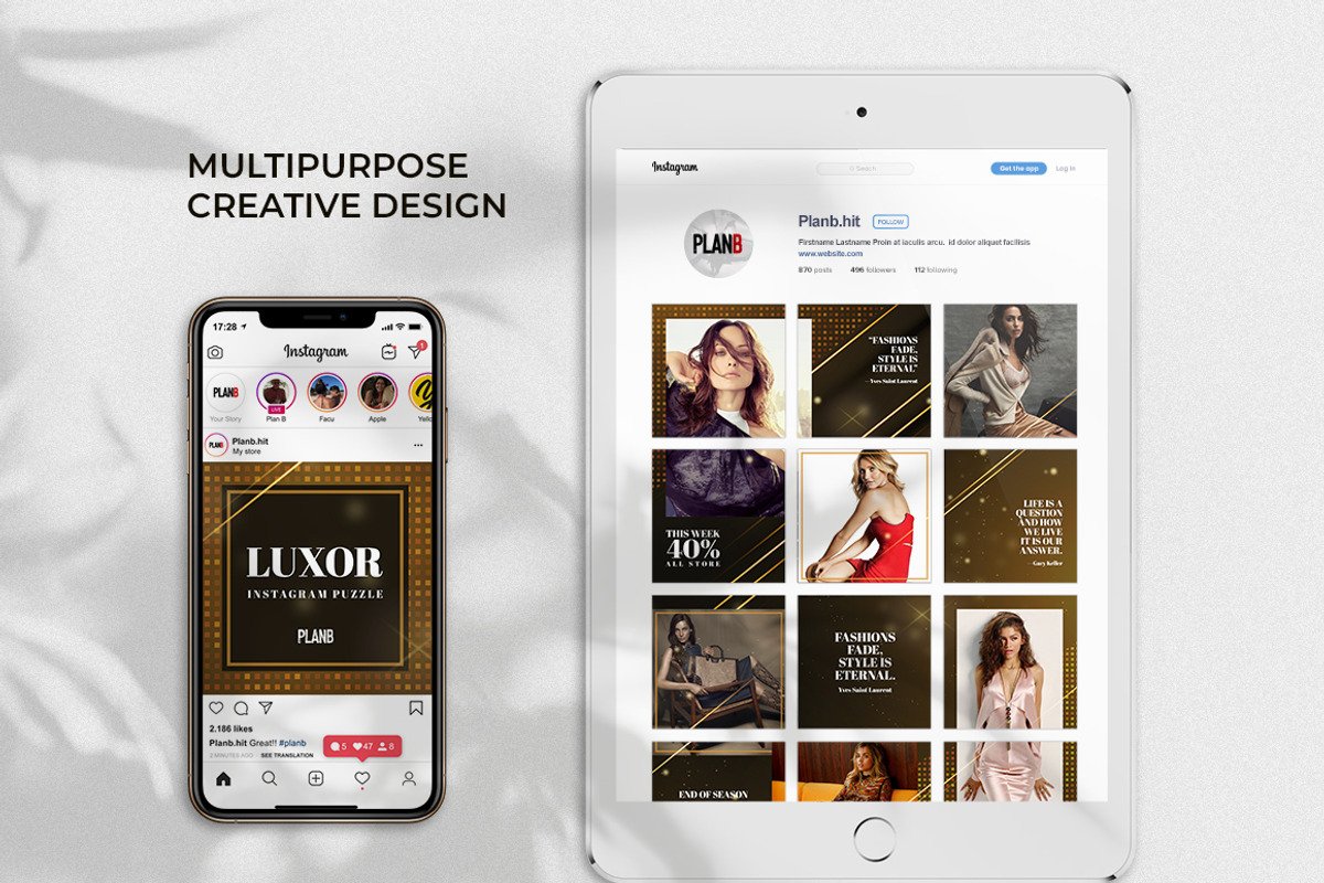 Luxor - Instagram Puzzle feed, a Social Media Template by Plan B (Photo 3 of 6)