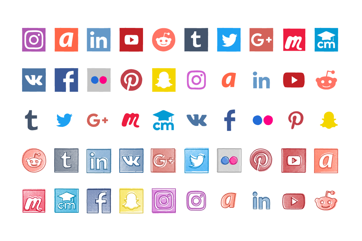 Handmade Social Media Icons, an Icon by Linseed Studio (Photo 3 of 4)