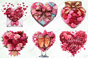 Watercolor Valentine Gift Clipart, an Illustration by Creative Art (Thumbnail 5 of 9)