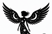 starry angel wings silhouette, an Illustration by Amazin_art (Thumbnail 18 of 21)