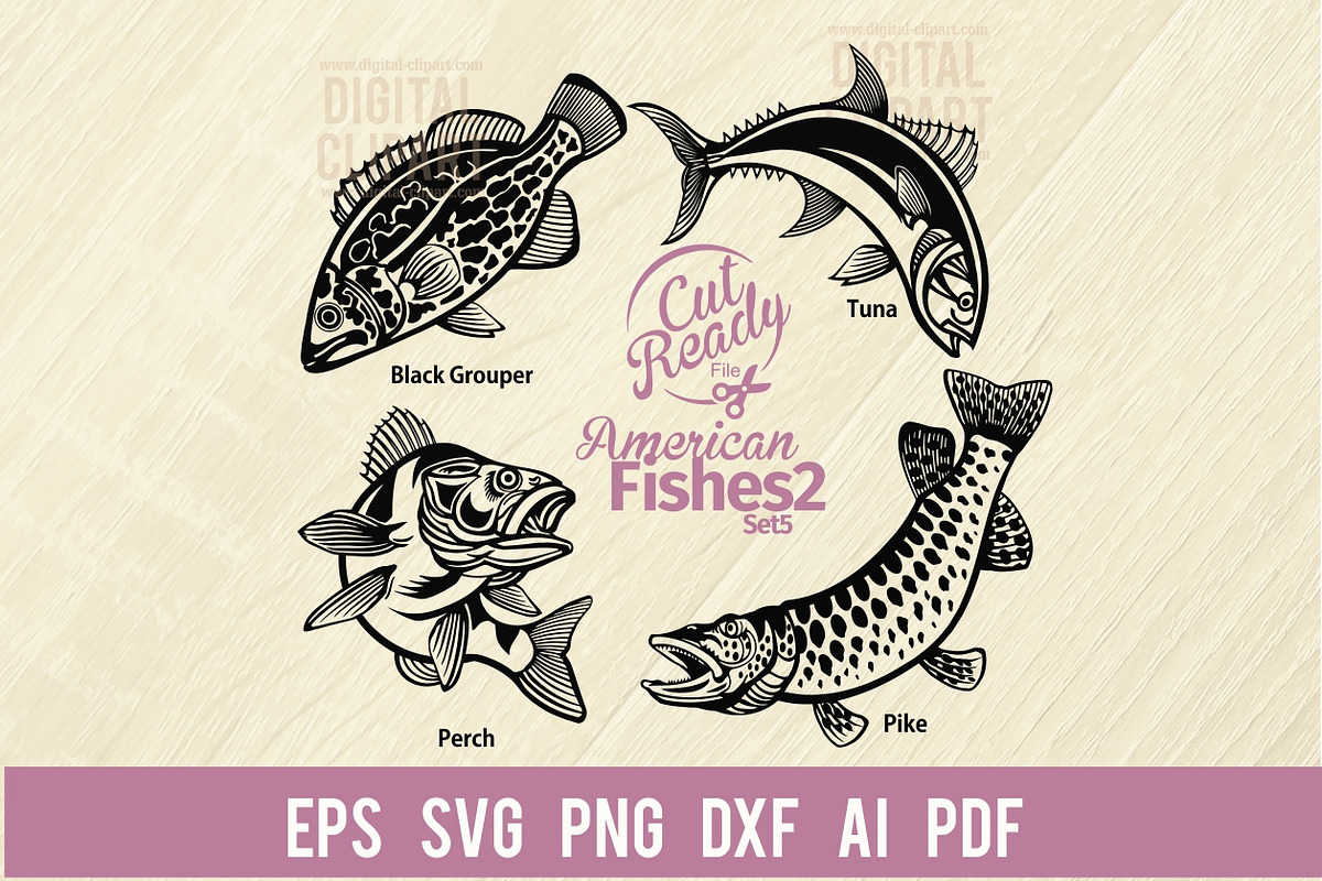 American Fish Set SVG Fishing SVG, an Animal Illustration by Digital ...