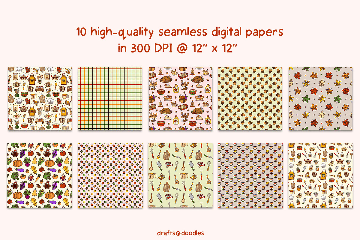 Cozy Kitchen Clipart and Patterns, an Object Illustration by Drafts n Doodles (Photo 6 of 14)