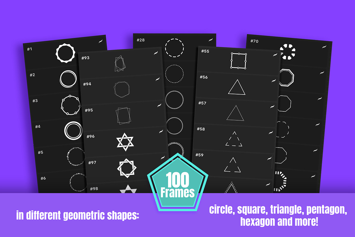 100 Procreate Frame & Border Stamps, a Brush Add-On by BrushBoy (Photo 2 of 4)