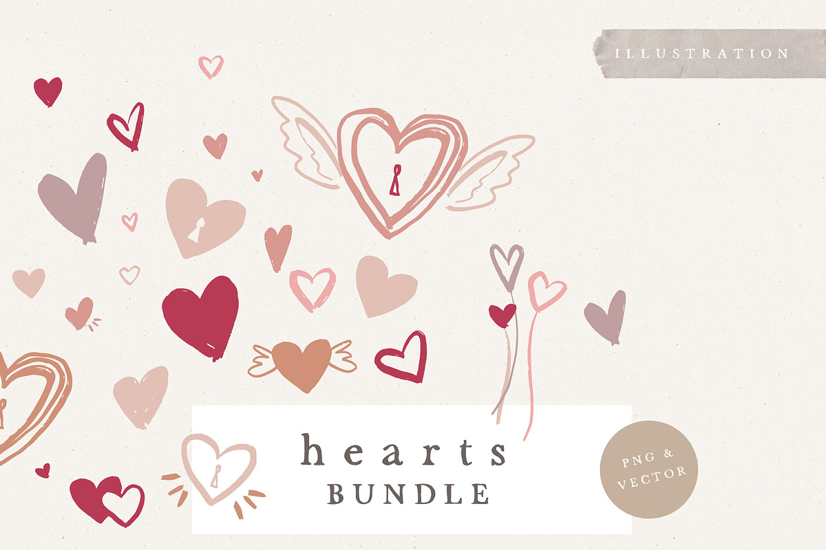 HEART / hand drawn png & vector, an Illustration by KruthDesign (Photo 1 of 6)