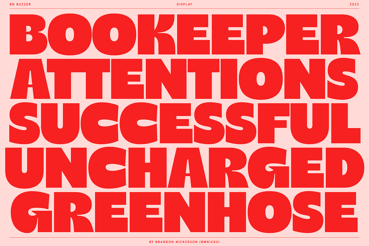 BN Buzzer Sans Serif Display Font, a Sans Serif Font by Bnick (Photo 7 of 18)