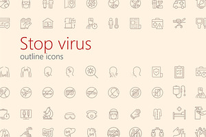 Stop virus outline iconset