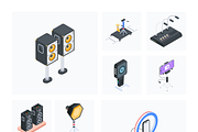 Video Equipment Isometric Icons, a Duotone Icon by Vectors Market (Thumbnail 8 of 9)