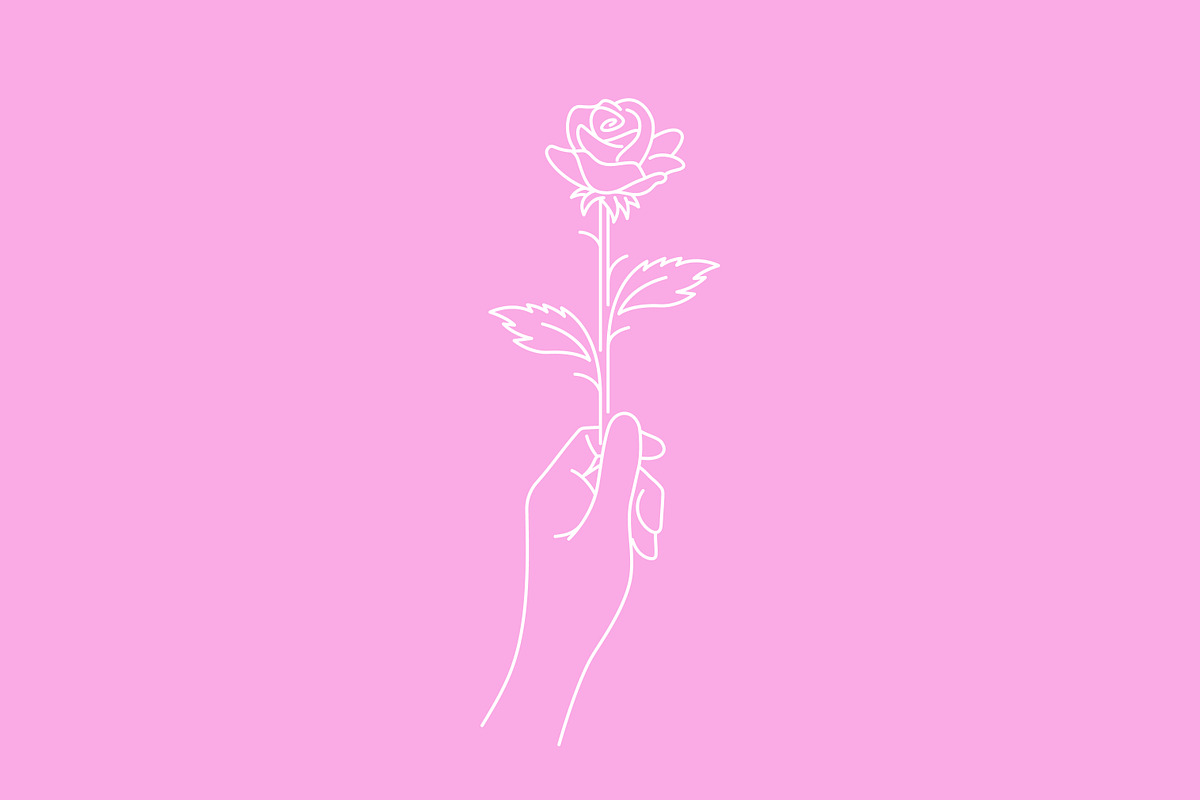 Illustration Hand Hold Rose Flower, a Branding & Logo Template by Signatoro (Photo 2 of 3)