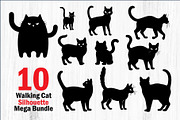 Elegant Cat  Silhouette Bundle, a Graphic by hafijul (Thumbnail 1 of 11)