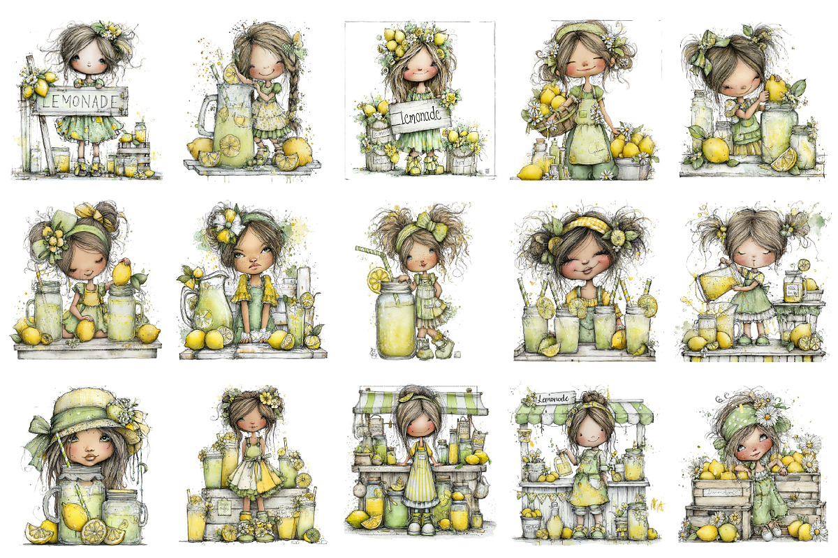 Lemonade Stand Girl Clipart, an Illustration by Design Market (Photo 3 of 4)
