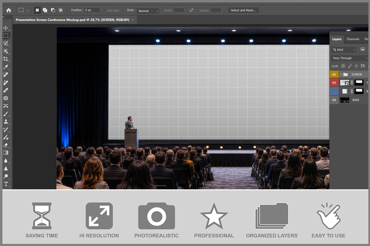 Presentation Screen Conference M PSD, an Android Mockup by Bruno's Shop (Photo 2 of 3)