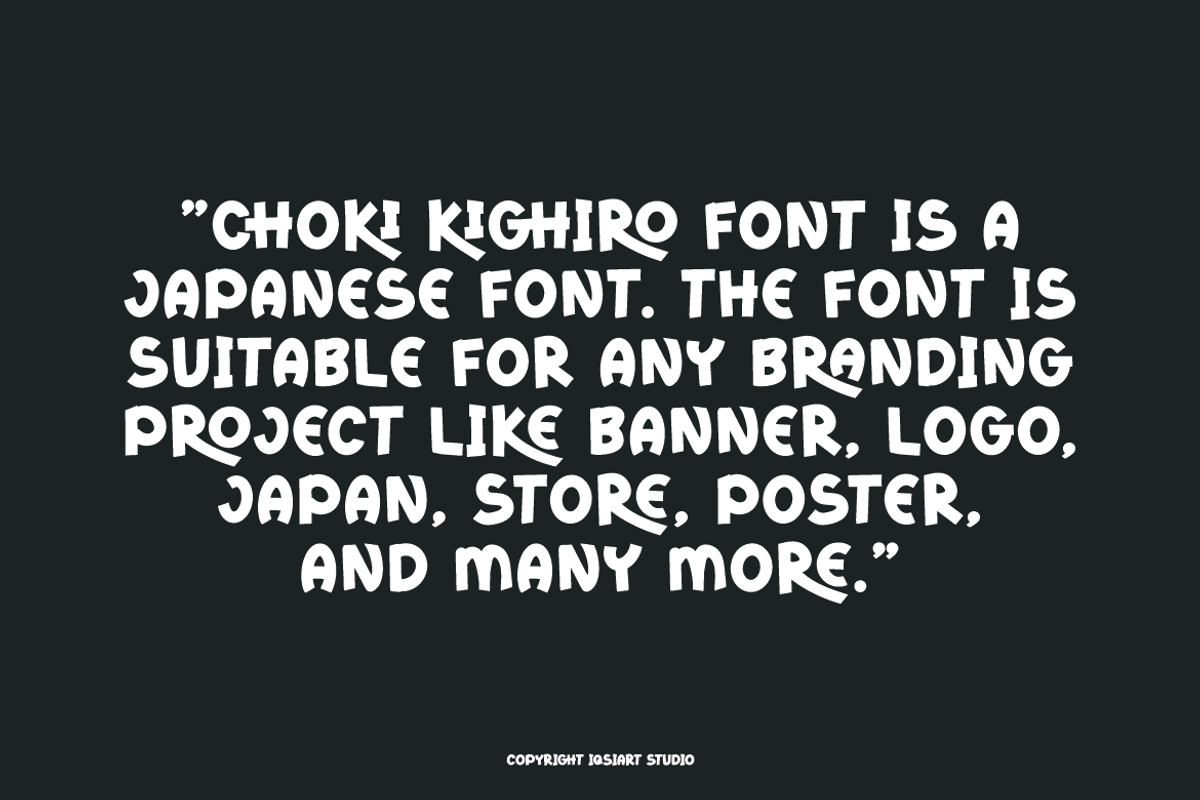 Choki Kighiro - Japan Font, a Handwritten Font by Iqsiart Studio (Photo 5 of 7)
