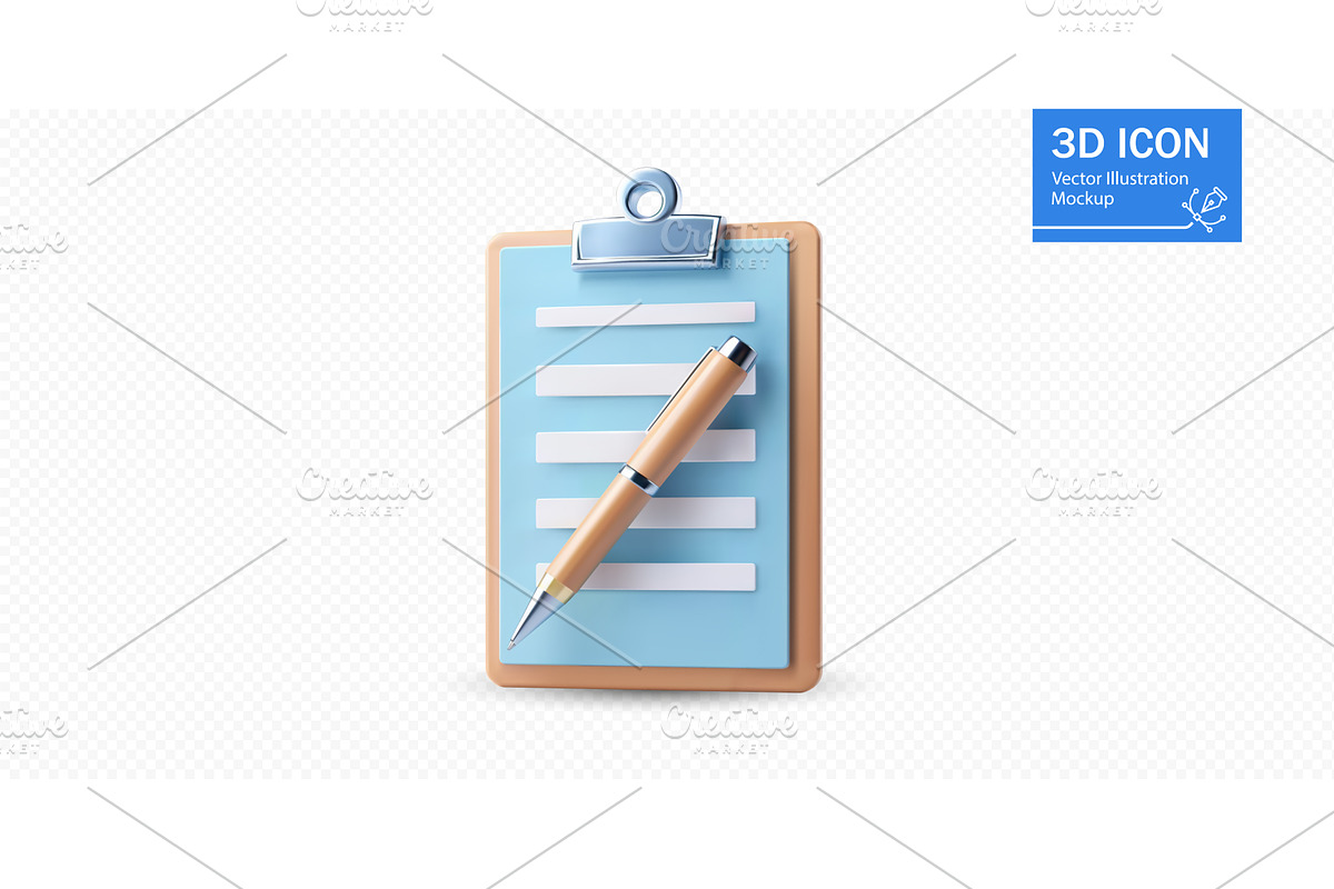 Mockup of a clipboard with blank, an Education Illustration by ZinetroN