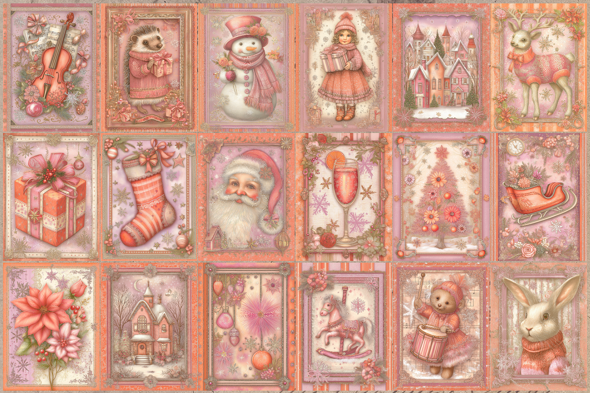 Christmas Ephemera Junk Journal Kit, a Seasonal Illustration by Print Haven Mochi Vintage (Photo 5 of 11)