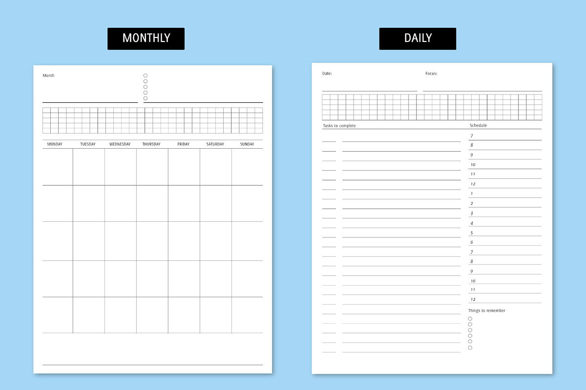Minimal Bullet Journal Printable, a Stationery Template by Bella+Sophia Creative (Photo 2 of 5)