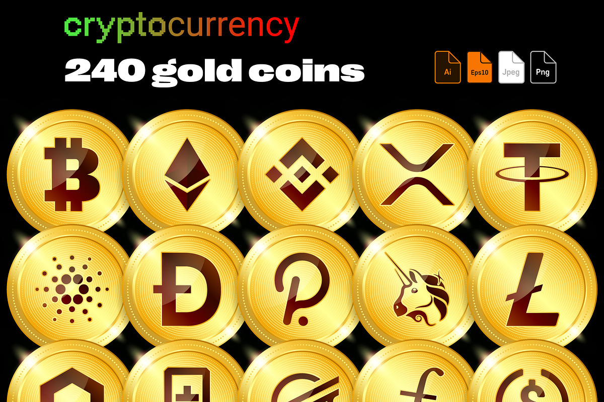 240 Crypto Currency Gold Coins, a Finance Illustration by karnofff (Photo 1 of 7)