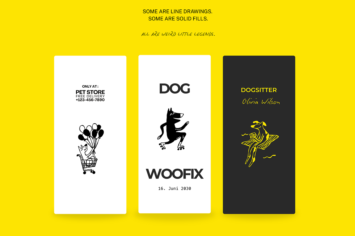WOOFIX: 37 Vector Dogs, an Animal Illustration by Veyla (Photo 7 of 9)