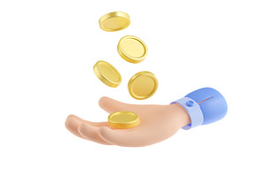 3D Illustration Of Hand With Money