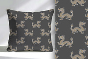Gold Dragon on Grey Seamless Pattern, a Pattern Graphic by Sharon Schwalbe (Thumbnail 4 of 7)