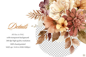 Warm Autumn Watercolor Clipart