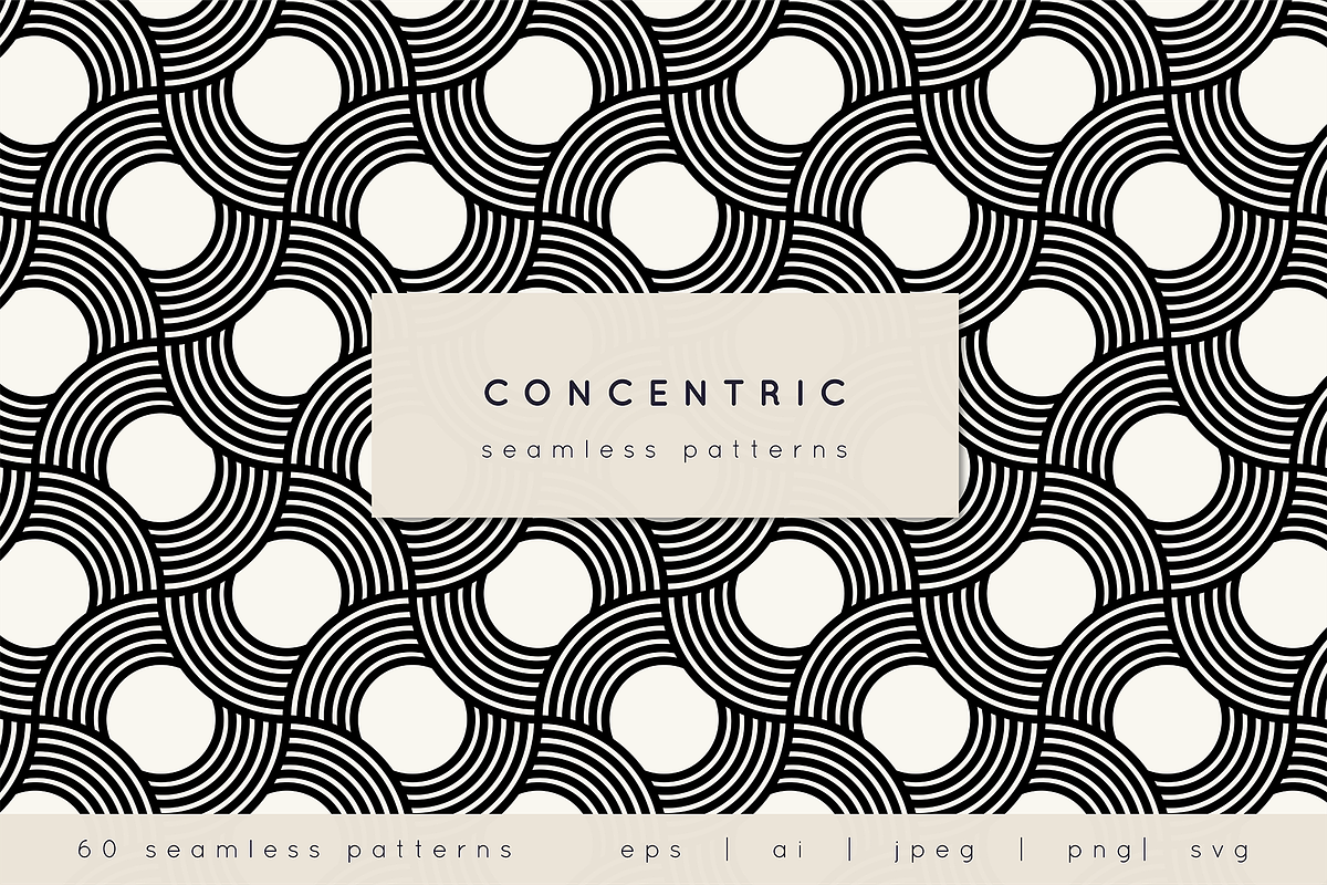 Concentric Seamless Patterns Bundle, a Pattern Graphic by Curly_Pat (Photo 1 of 15)