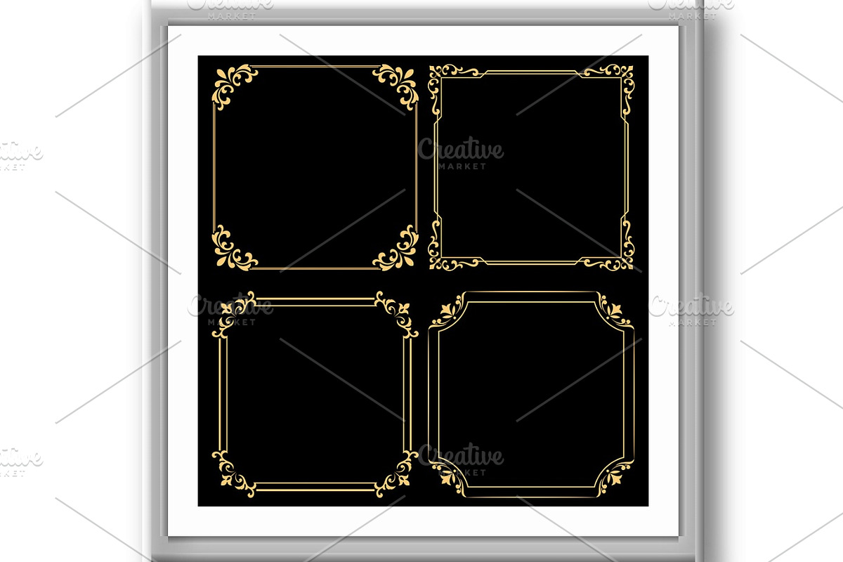 Vintage set of decorative frames, a Decorative Illustration by RODINA (Photo 3 of 3)