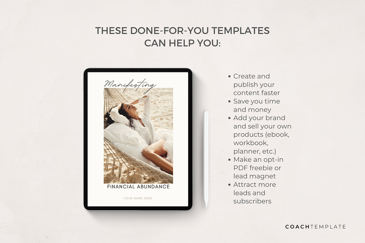 Money Manifesting eBook Canva Templa, a Brochure Template by COACHTEMPLATE (Photo 3 of 9)