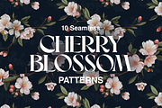 10 Cherry Blossom Patterns, a Pattern Graphic by Motifs (Thumbnail 1 of 12)