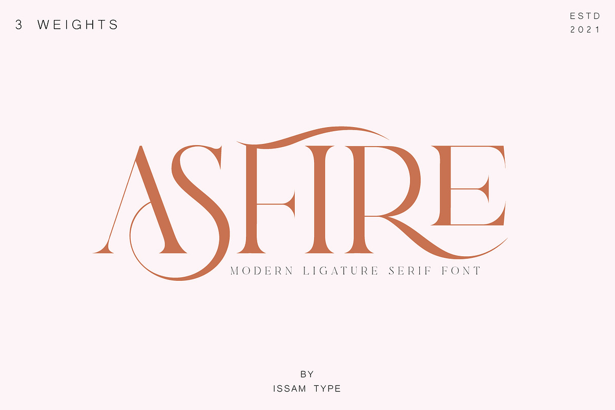 Asfire – Elegant Ligature Serif Font, a Serif Font by Issam Type (Photo 1 of 12)