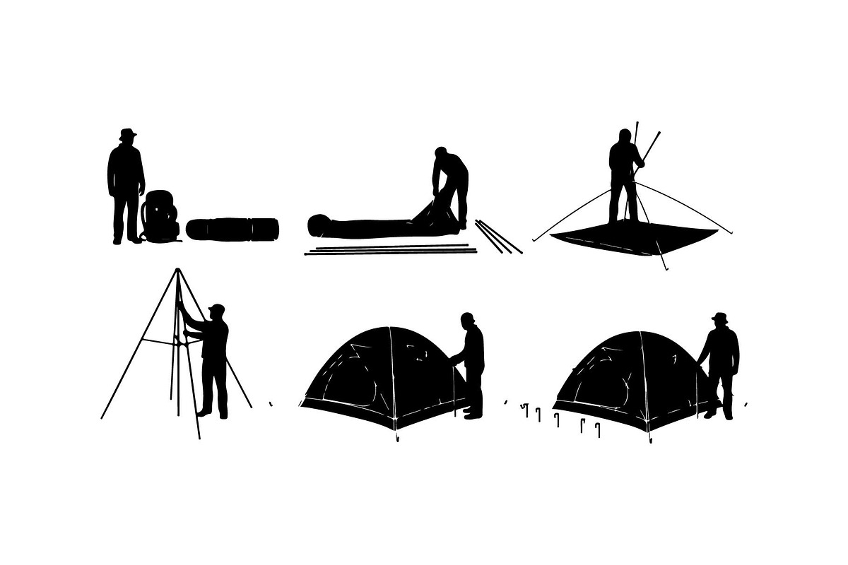 Forest Camping Silhouette Pack, an Object Graphic by yasushie (Photo 7 of 7)