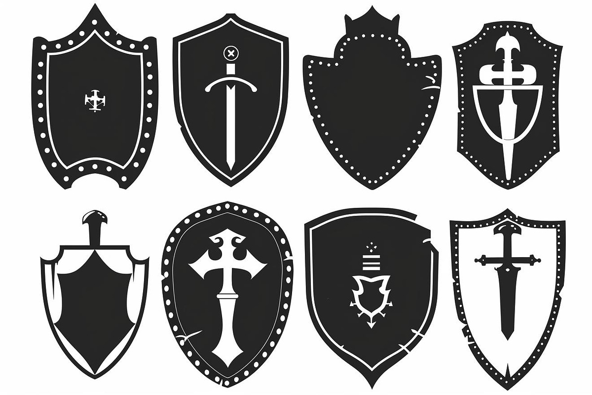 Medieval Shield Silhouette Bundle, an Illustration by balal (Photo 7 of 10)