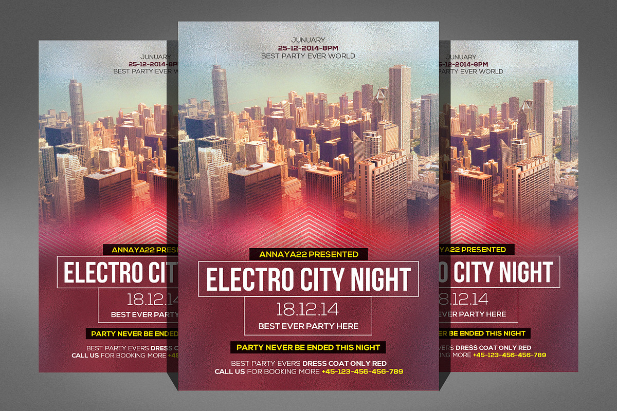 Electro City Nigh Flyer, a Flyer Template by Graphic Templates (Photo 1 of 4)