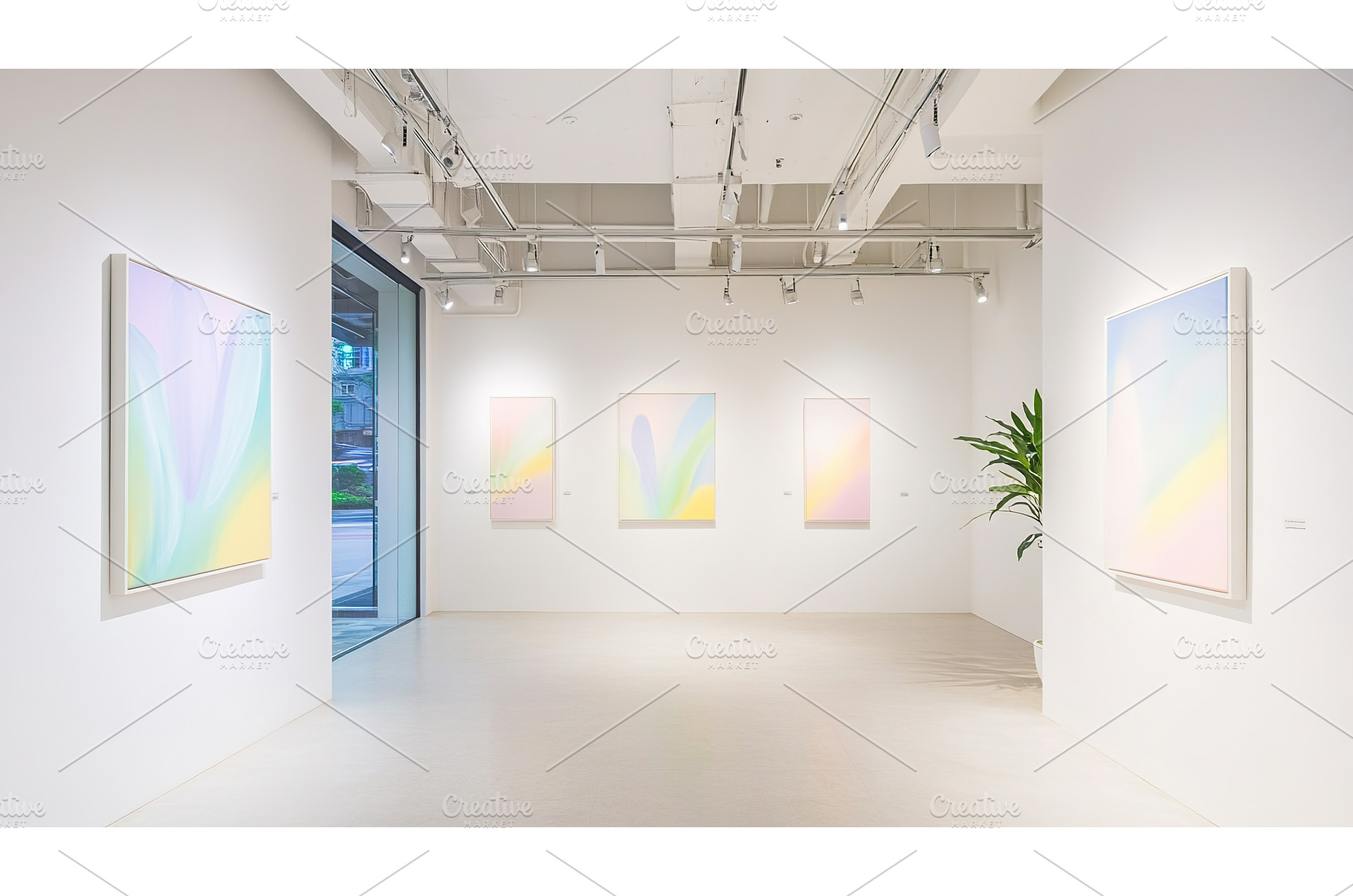 Contemporary art gallery interior, an Abstract Photo by Lermont51