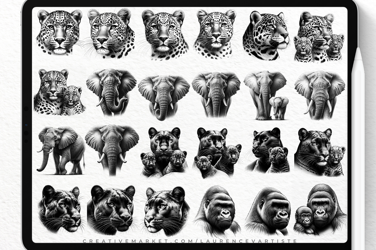 Jungle Animal Procreate Brushes, a Brush Add-On by LaurenceVArtiste (Photo 7 of 7)