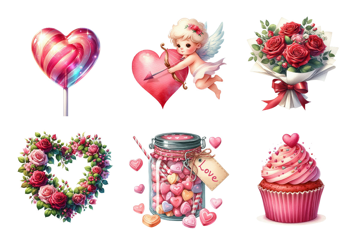 Cute Valentines Clipart, an Illustration by Design Market (Photo 4 of 5)