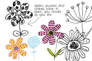 8 Doodle Flowers Clipart & Brushes, an Illustration by Colors on Paper (Thumbnail 2 of 2)