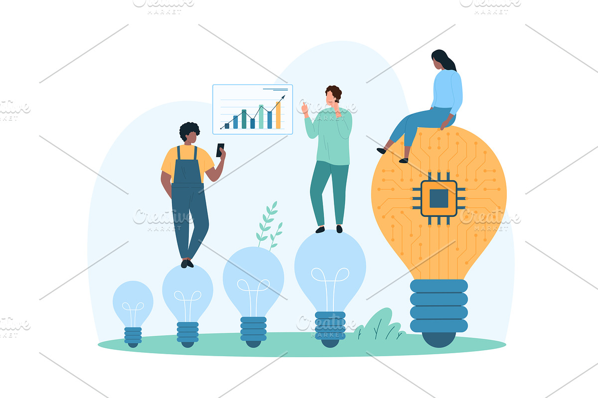 Strategy creative idea development, a Technology Illustration by Flashvector