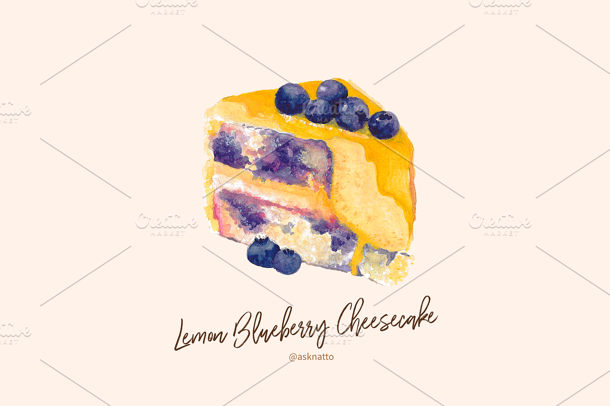 Watercolour Sweet Cakes, an Illustration by Nat (Photo 6 of 6)