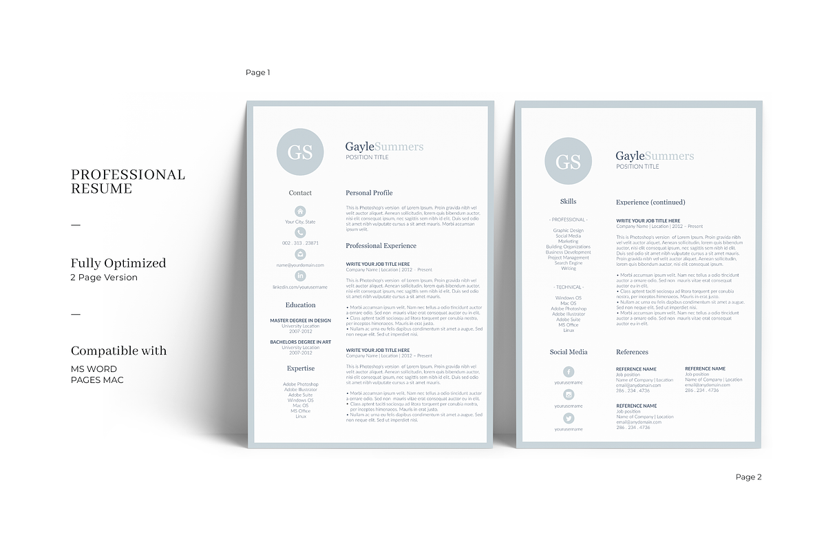 Creative and Professional Resume, a Resume Template by GraphicFlava (Photo 2 of 8)